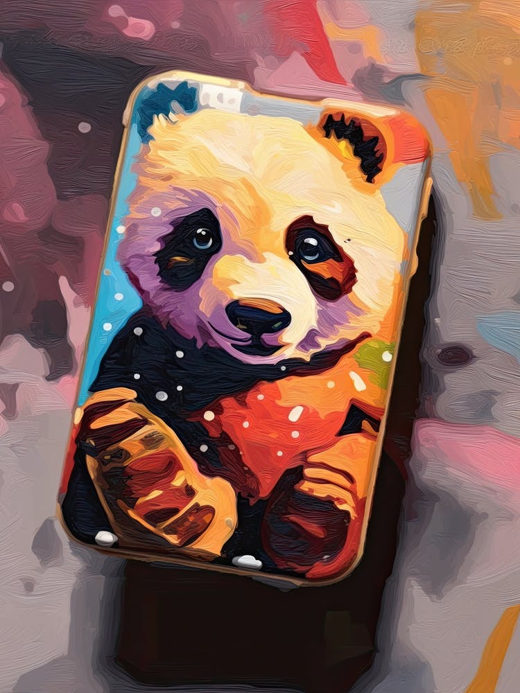 Panda Coque de Téléphone Peinture à l'Huile 3