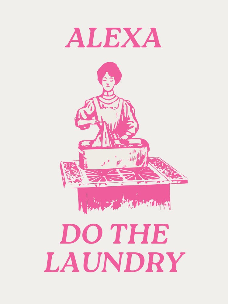 Alexa Do The Laundry | Vintage Retro Rosa Waschküche