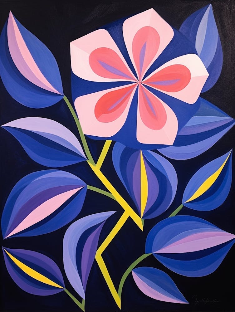 Periwinkle 2 Hilma Af Klint Inspired Flower Illustration