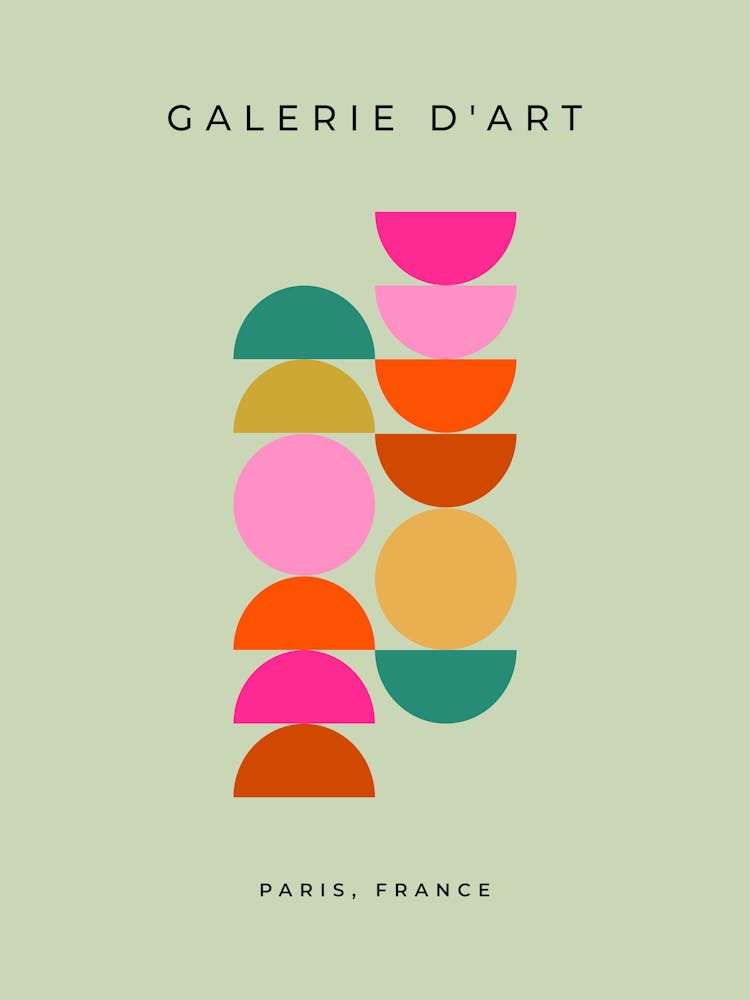 Colorful Mid Century Geometric Green