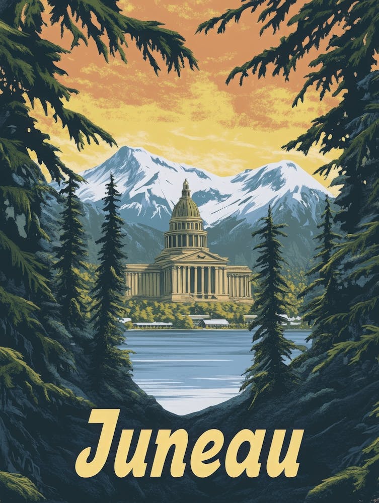 Aihrgdesign A Retro Travel Poster For Juneau Featuring The Al 2fb37040 A08d 438a 929a 34e8ffeb5c13 3
