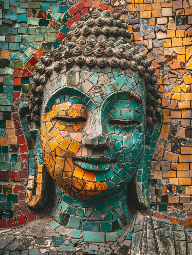 Buddha Statue In Mosaic