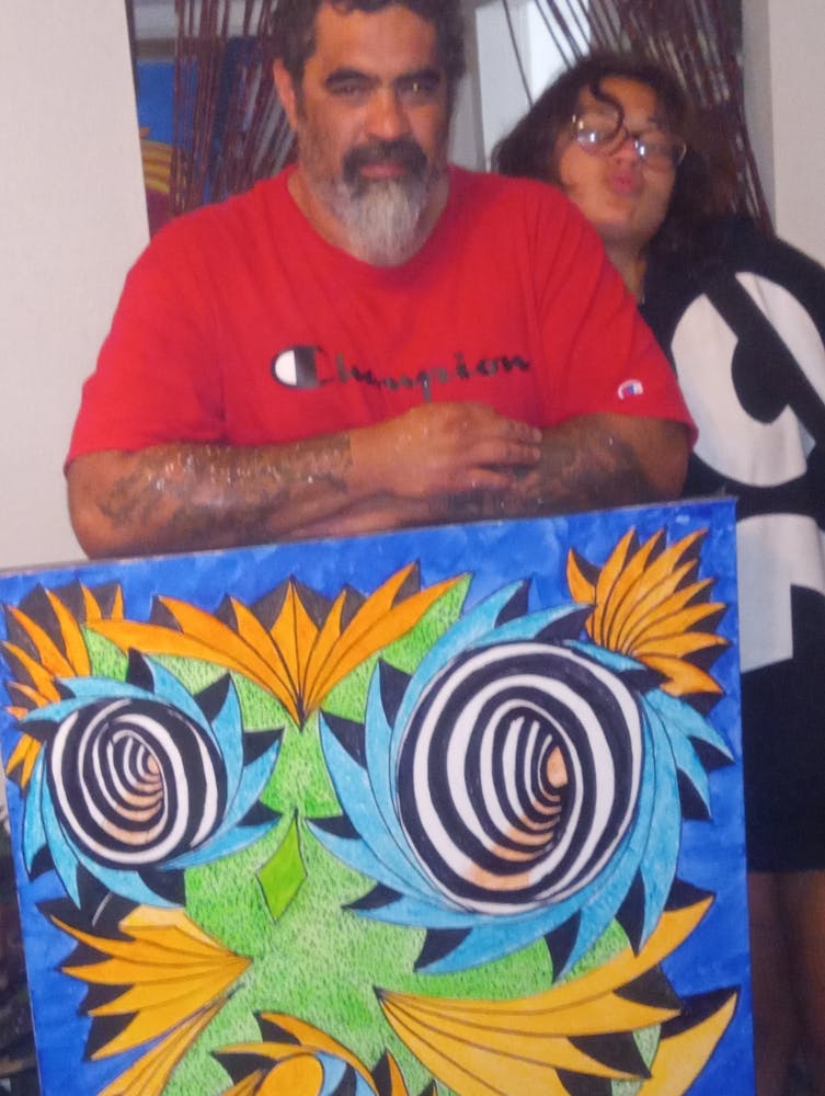 Artist with the Abstract owl