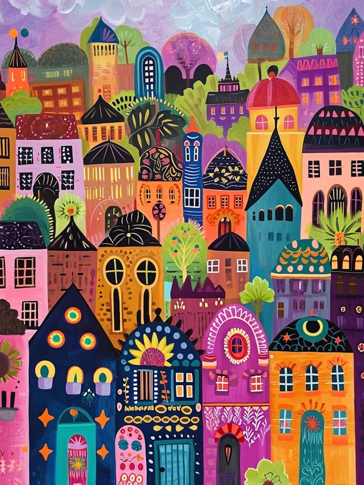 Kitsch Washing Inspired Cityscape 4