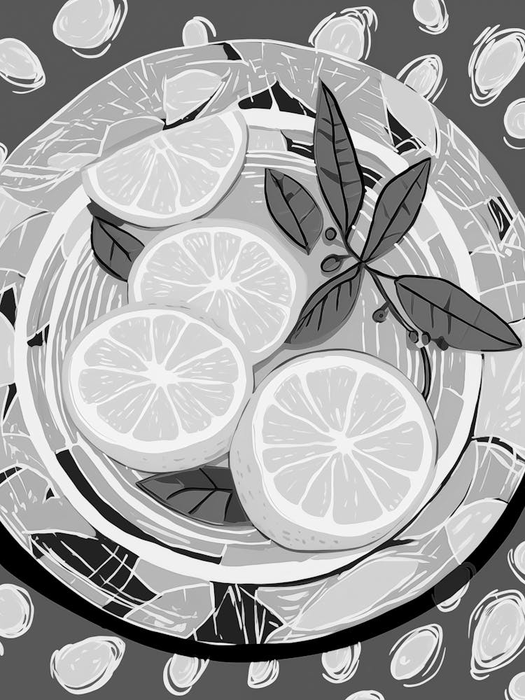 Lemon Slices On A Plate