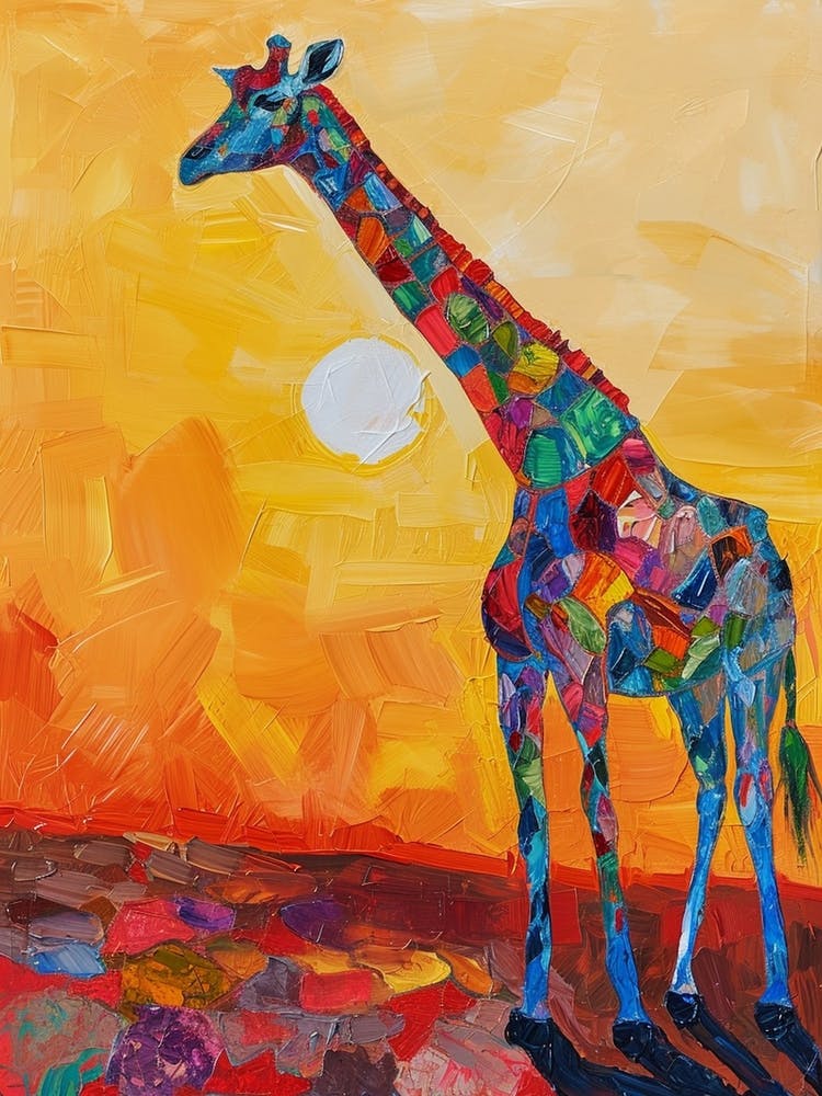 Colourful Giraffe Portrait 1