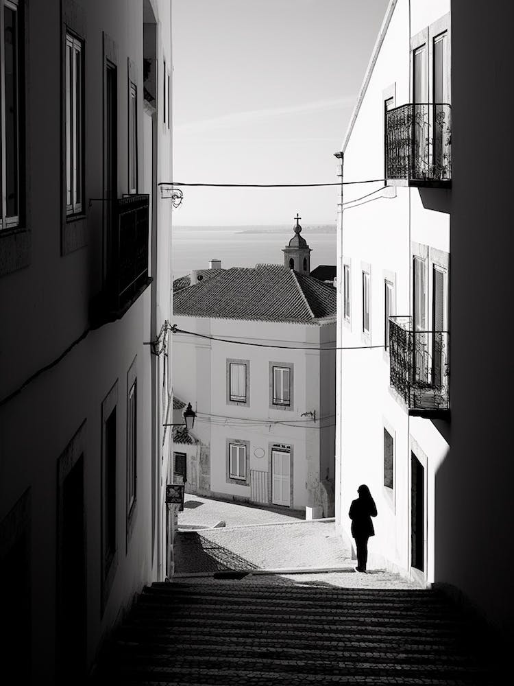 Lissabon, Portugal, Mediterrane Schwarz-Weiß-Fotografie Analog 2