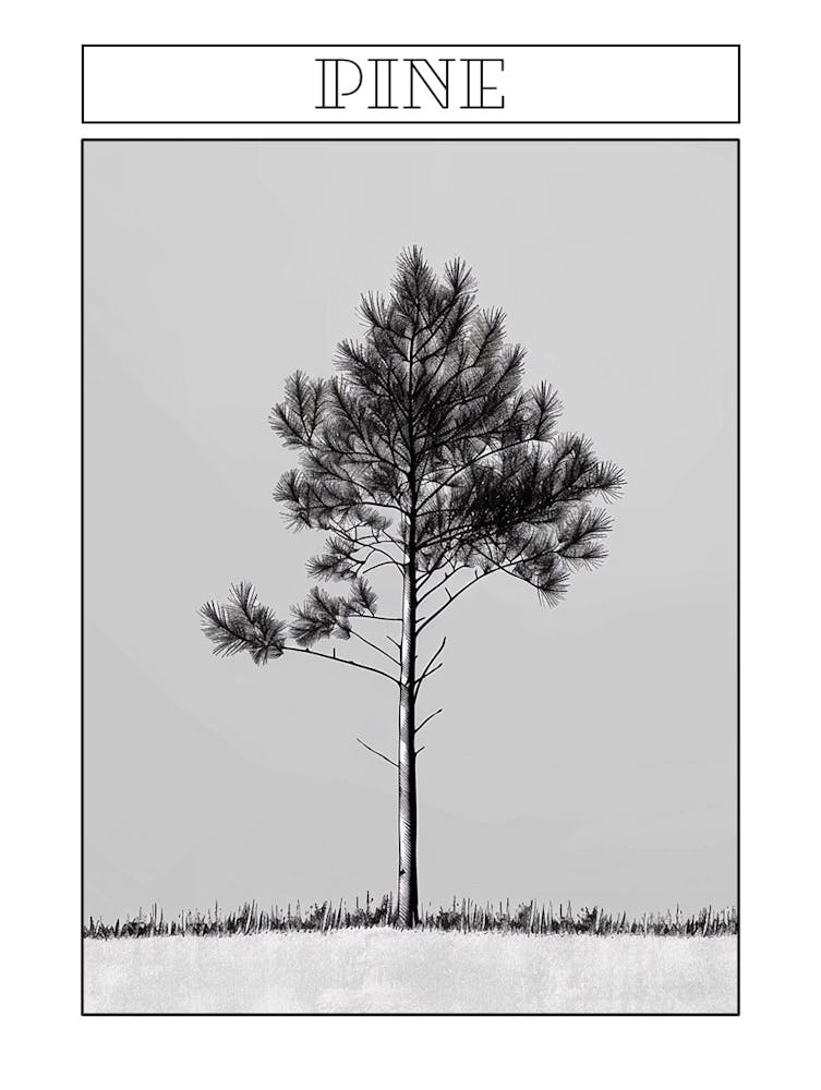 Pine Tree Minimalistic Drawing 3 Poster