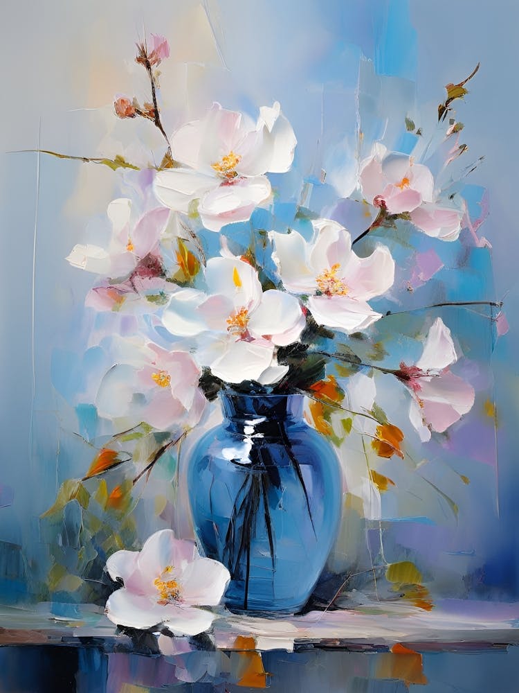 Flowers In A Blue Vase 3