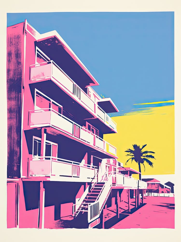 Bondi Beach In Risograph Style 4
