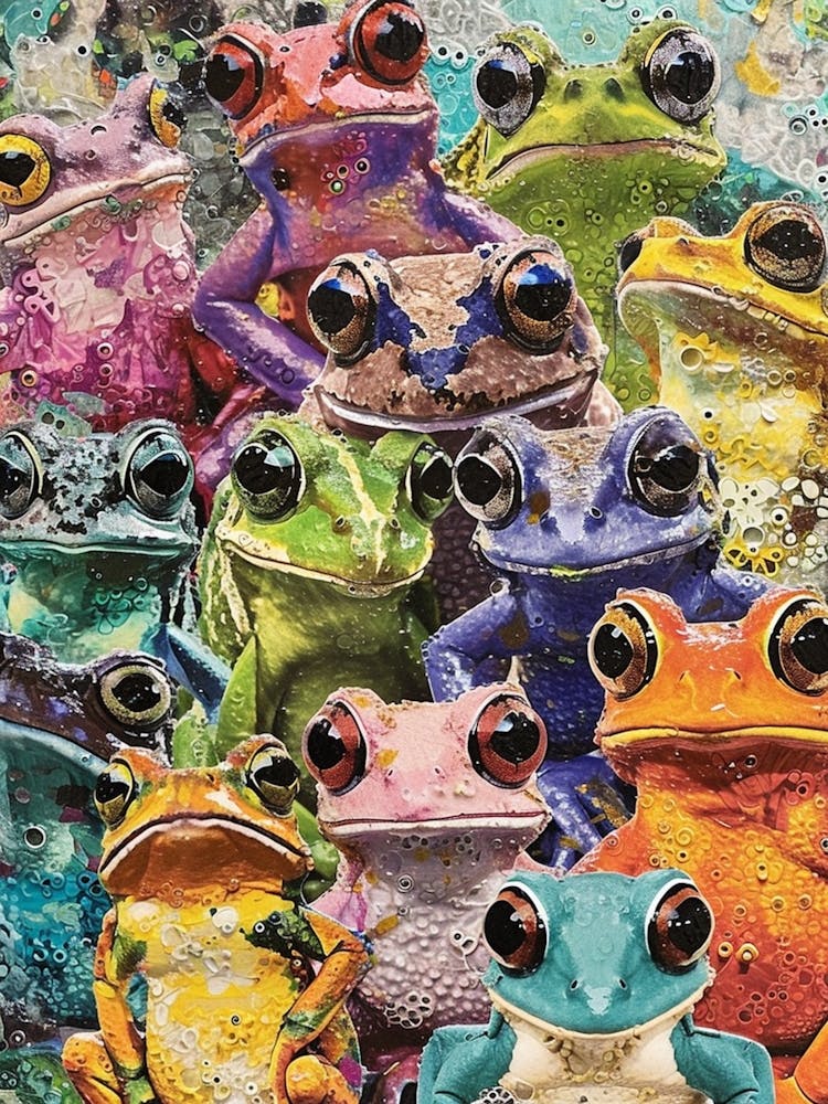 Kitsch Rainbow Frogs 3