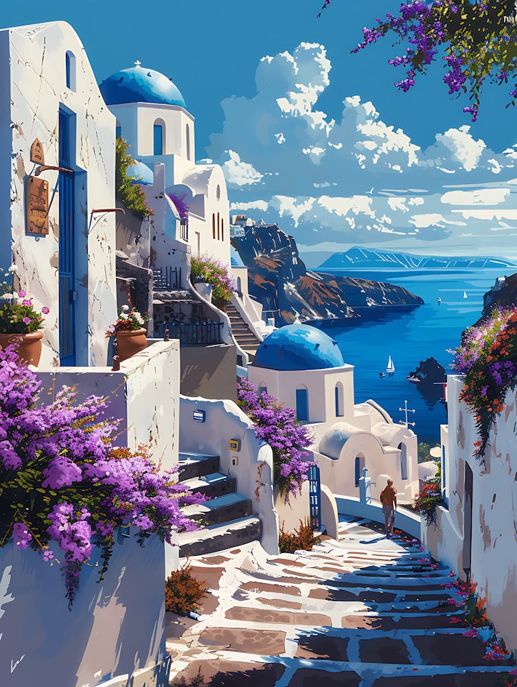 Beautiful Santorini Greece Wall Art 18