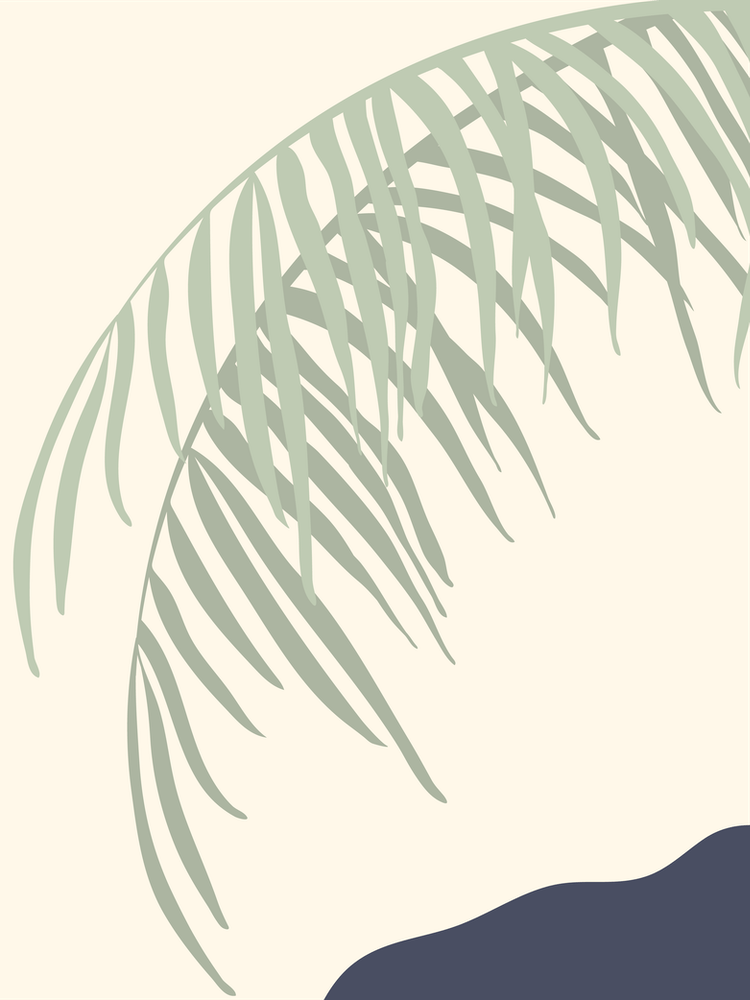 Palm Leaves In Sage And Blue