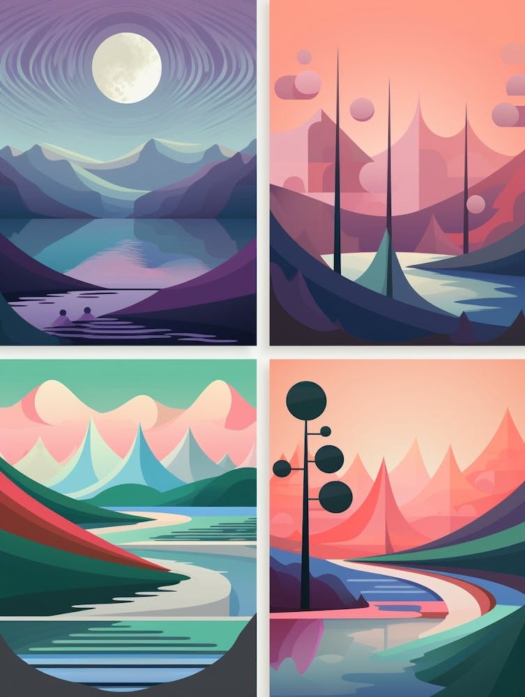Landscape Geometric Abstract Illustration 12
