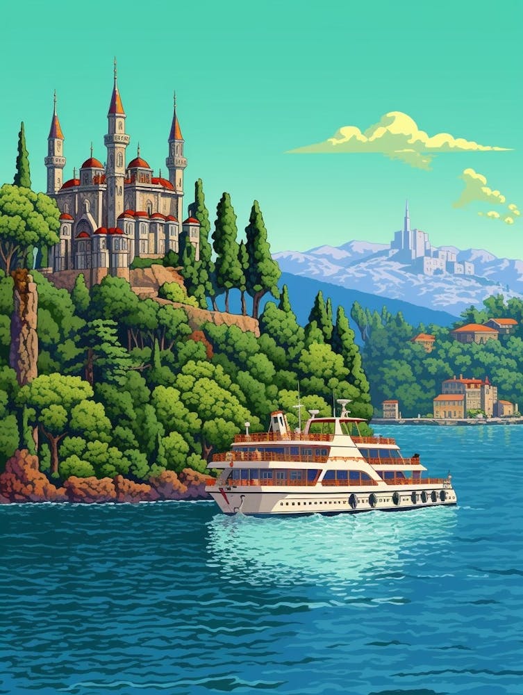 Bosphorus Cruise Prince Islands Pixel Art 9