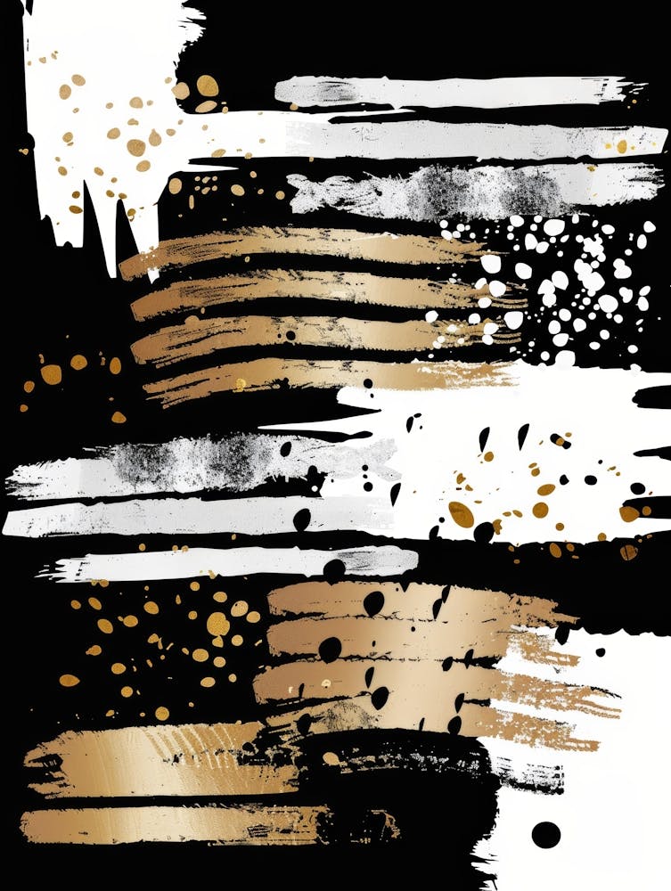 Abstract Gold And Black Painting 46