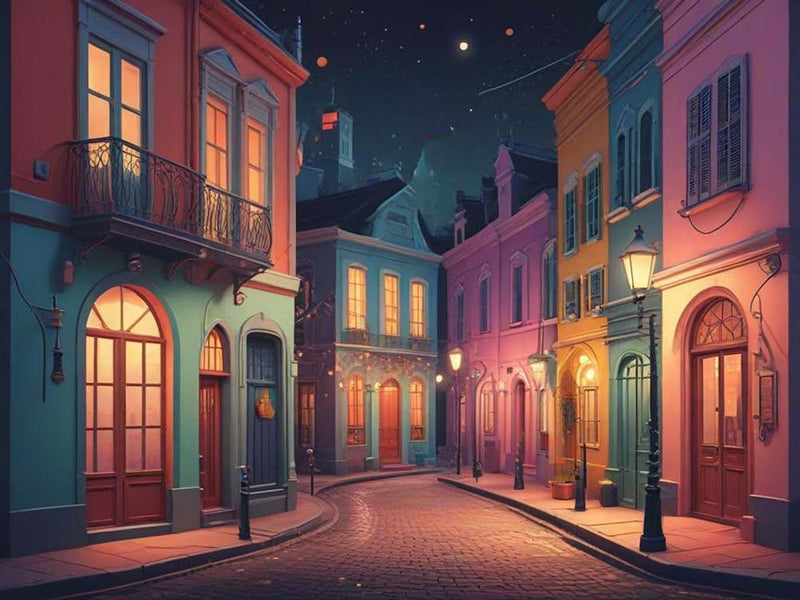 Street Scene At Night