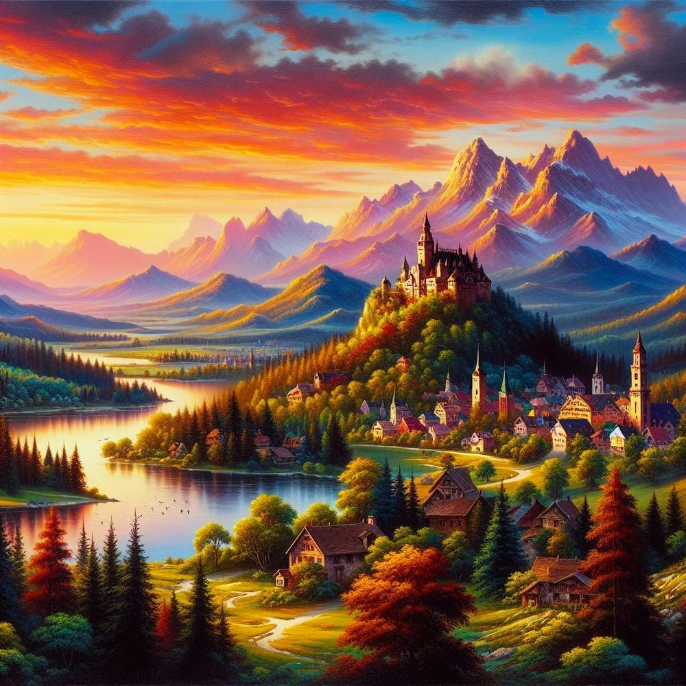 Sunset Over The Lake