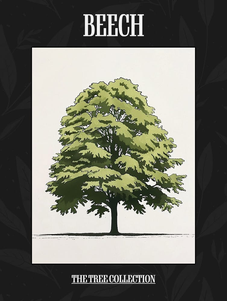 Buchenbaum Pixel-Illustration 4 Poster