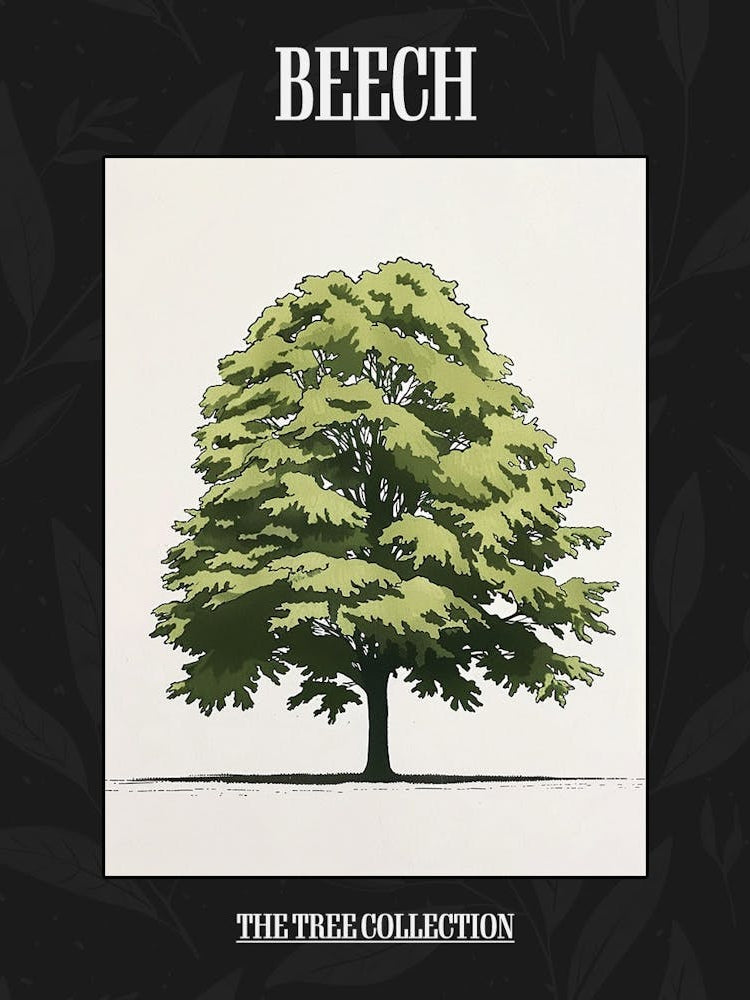 Beech Tree Pixel Illustration 4 Poster