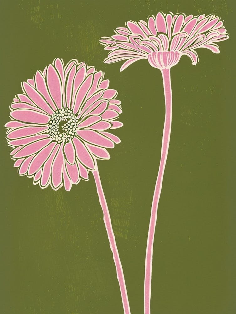 Pink & Green Gerbera Daisy 1