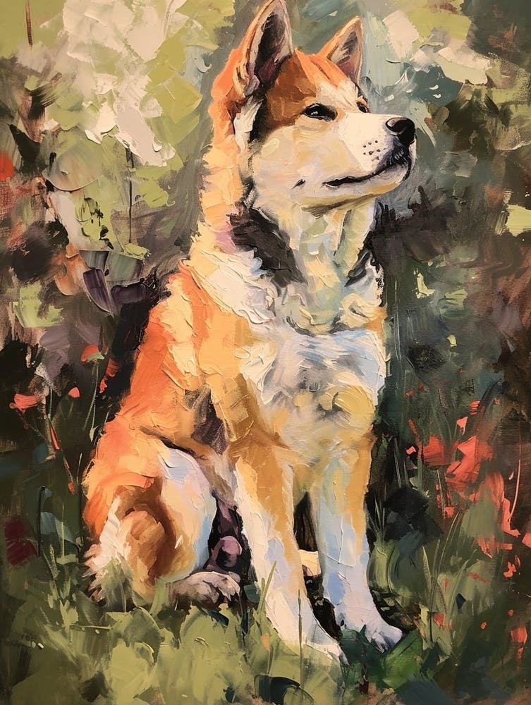 Akita Acrylic Painting 1