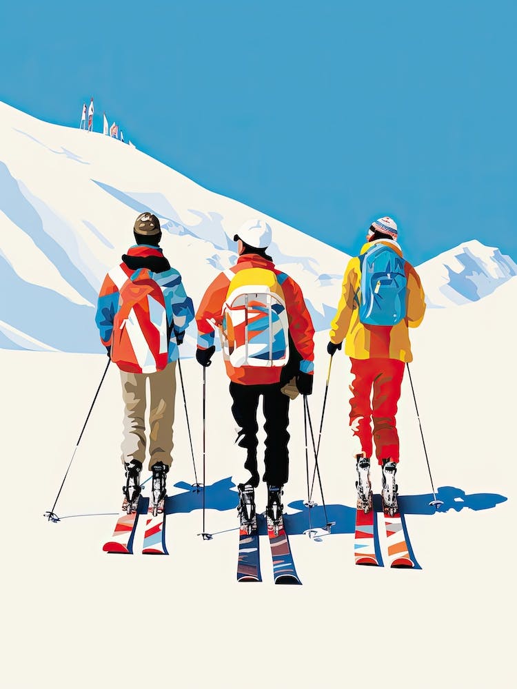 Les 3 Vallees   France, Ski Resort Illustration 1