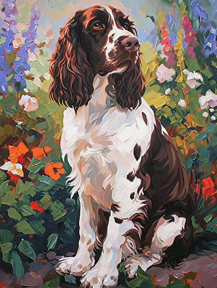 English Springer Spaniel Acrylic Painting 4