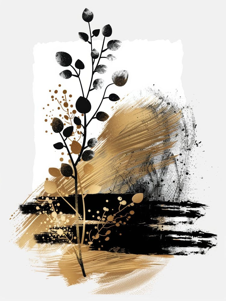 Black And Gold Abstract Painting 33