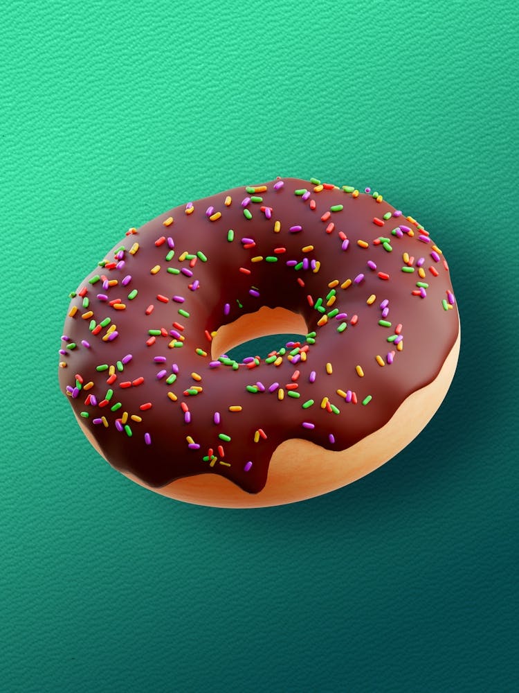 Donuts, plastic 3D — Food kitchen poster/blackboard, photo art