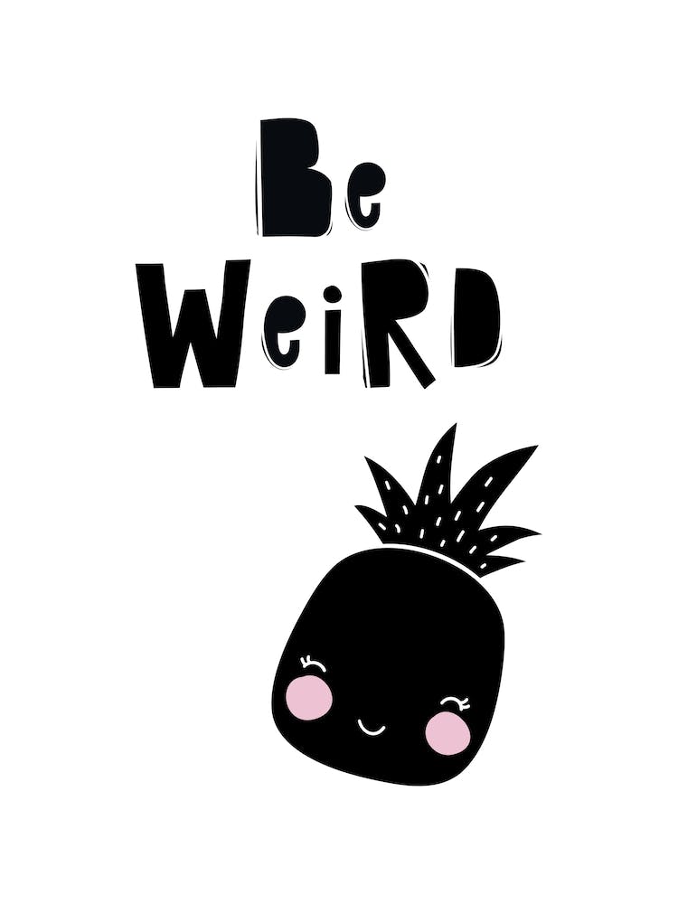 Be Weird Pineapple Kids Black