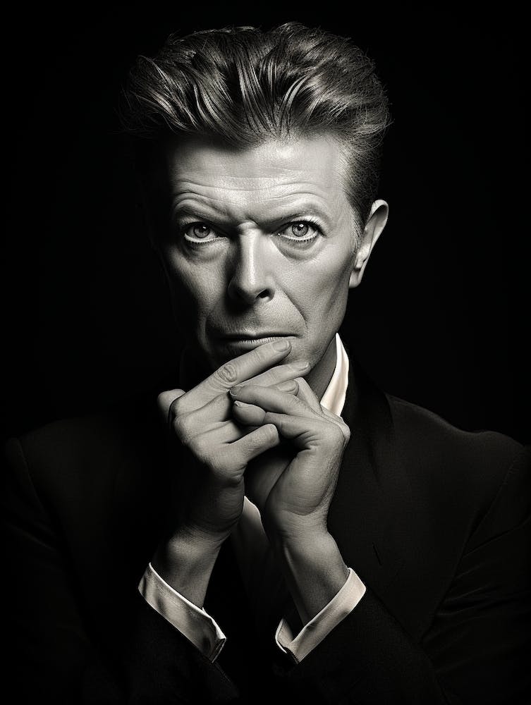 Schwarz-Weiß-Fotografie von David Bowie 1
