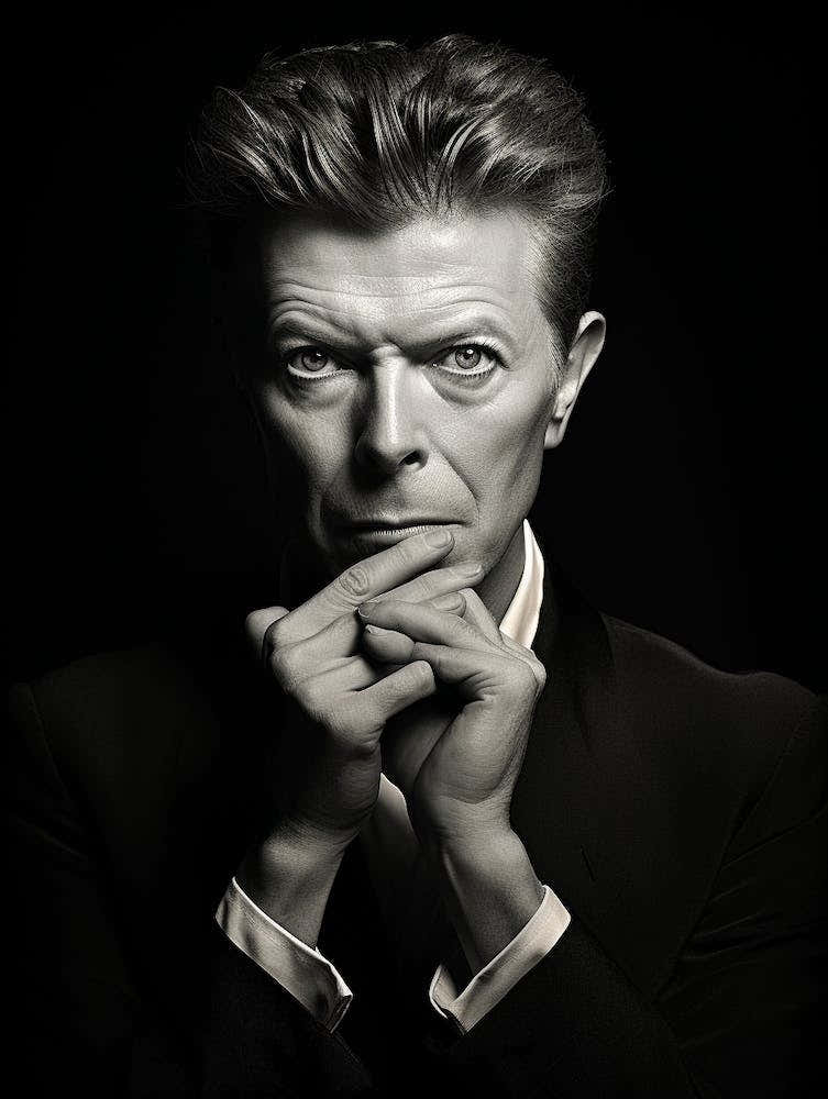 Black And White Photograph Of David Bowie 1
