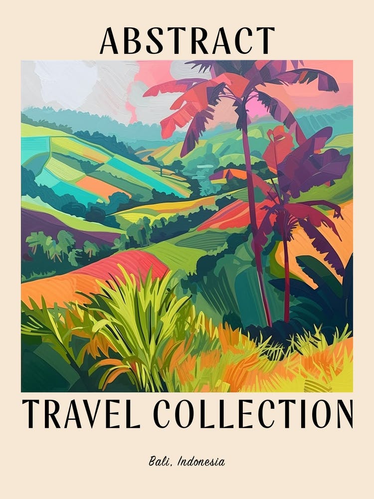 Abstract Travel Collection Poster Bali Indonesia 2