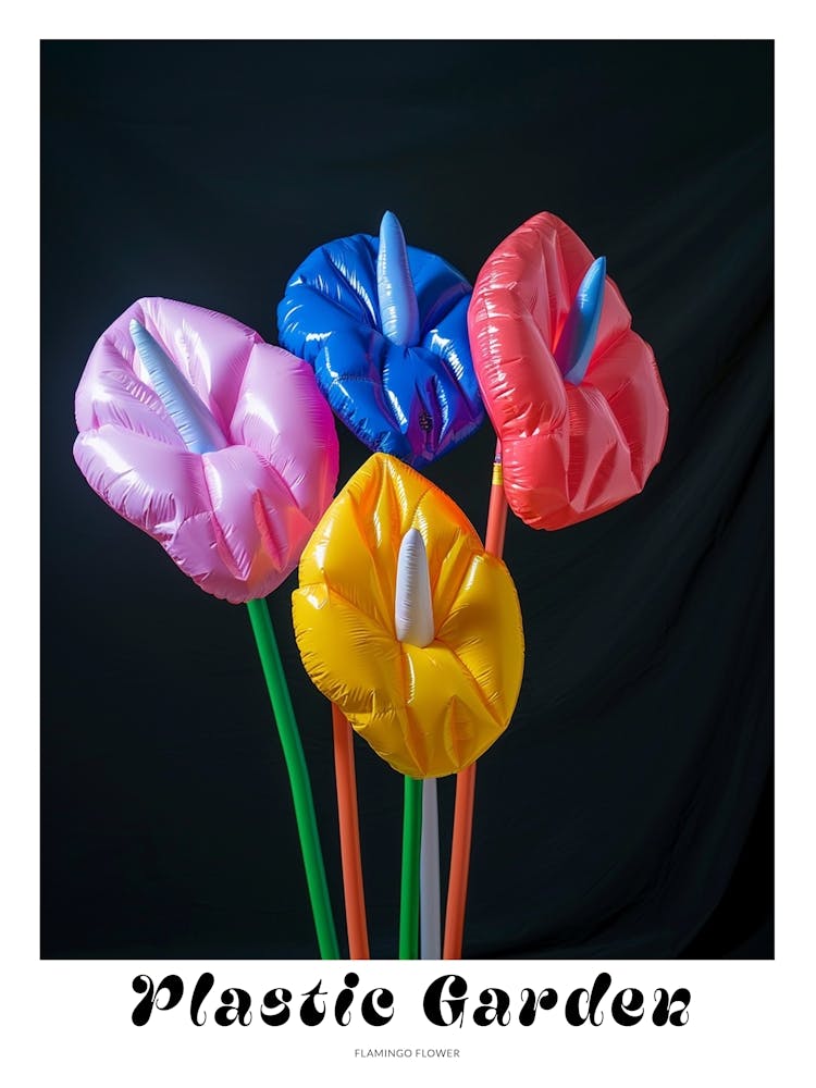 Bright Inflatable Flowers Poster Flamingo Flower 1