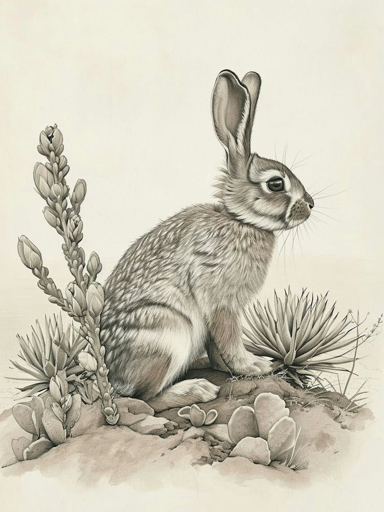 Tan Rabbit Drawing 2