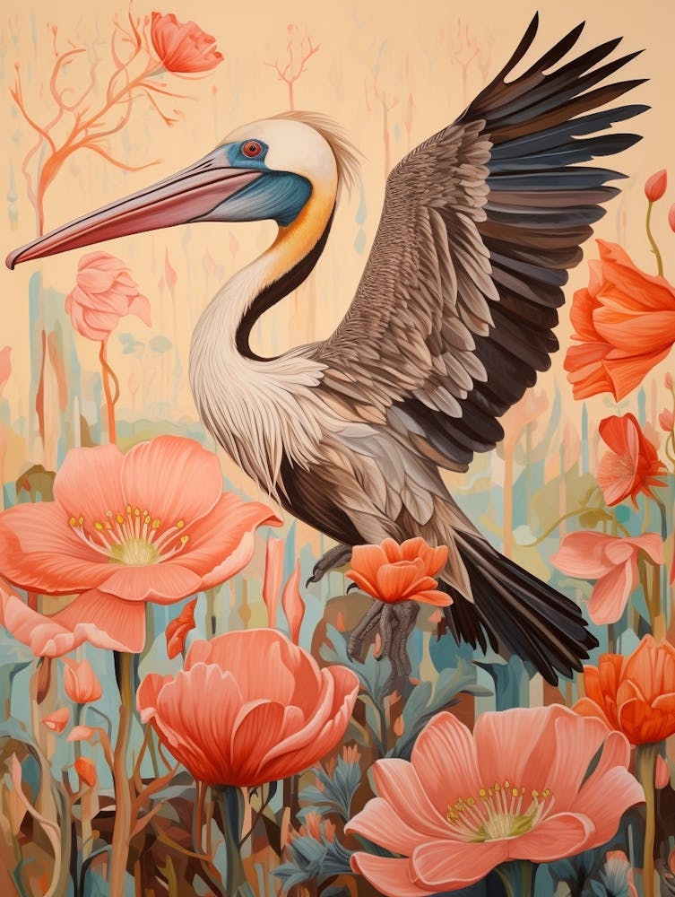 Pélican brun 3 Peinture détaillée d'oiseau