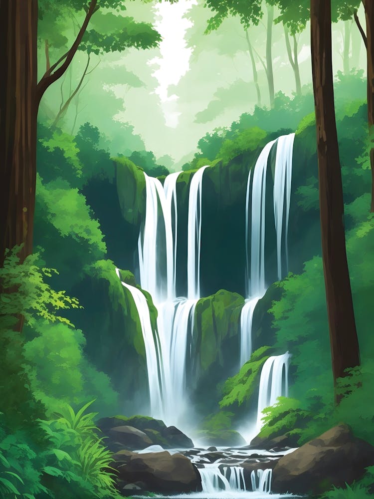Rainforest Waterfall Landscape