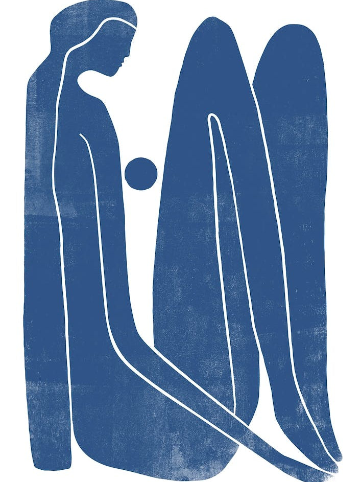 Thinking Blue Line Living Room Art print