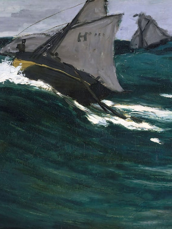 Claude Monet - Two Sailboats In Rough Seas