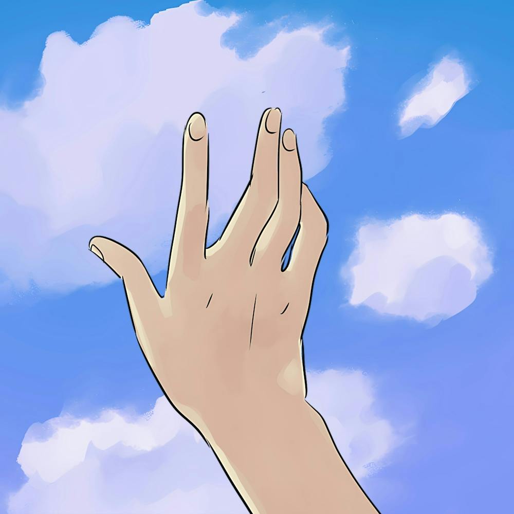 How To Draw A Hand In The Sky