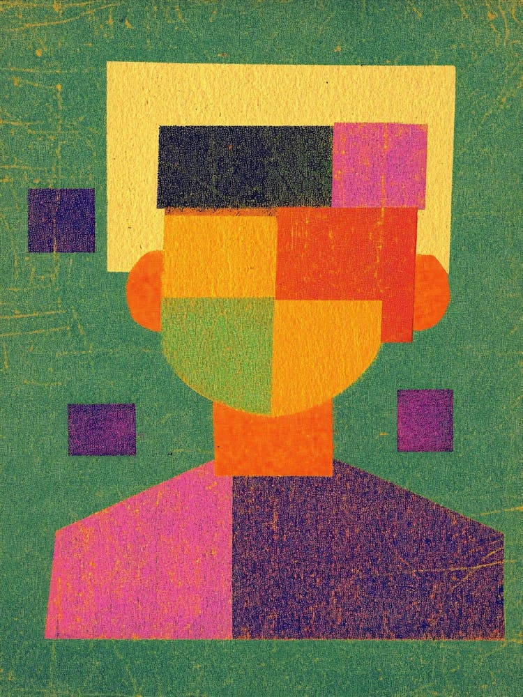 Portrait Of A Man Minimal 1920s Painting