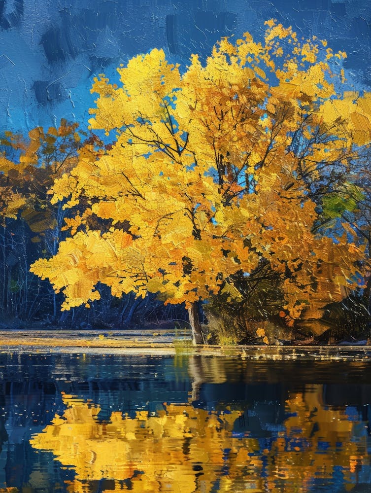 Autumn Tree By The Lake 5