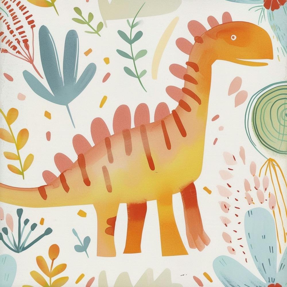 Cute Spinosaurus Dinosaur Watercolour Style 3