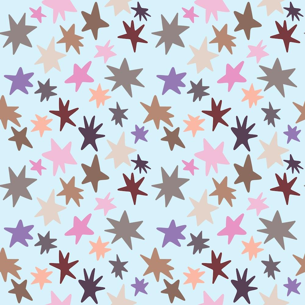 Stars Fabric Baby Blue
