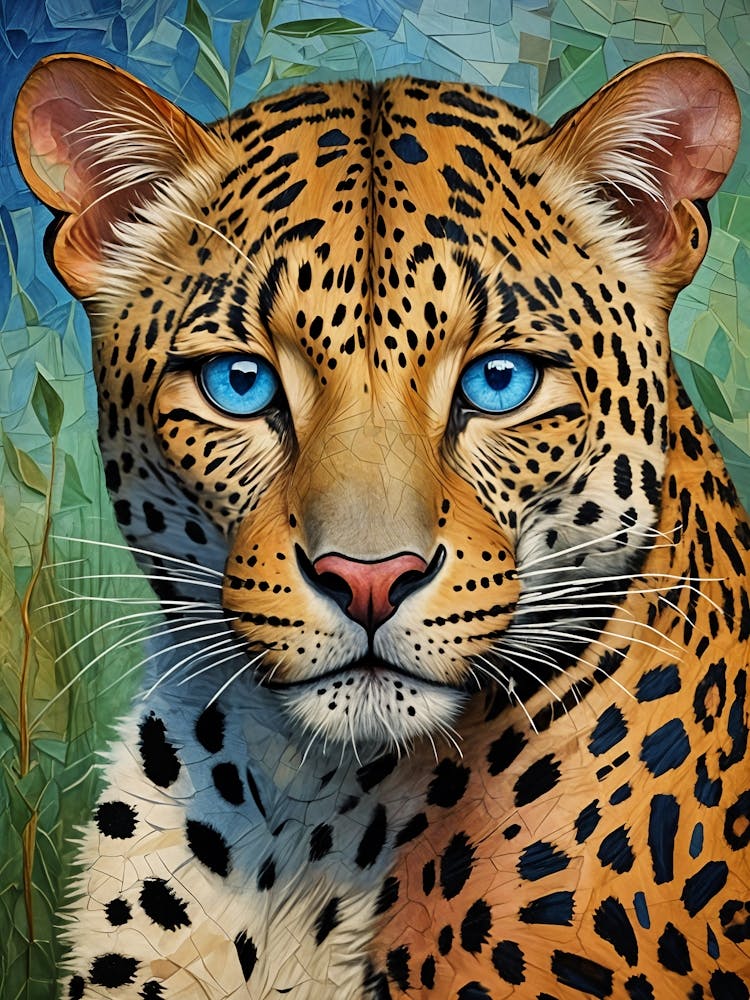 Leopard With Blue Eyes