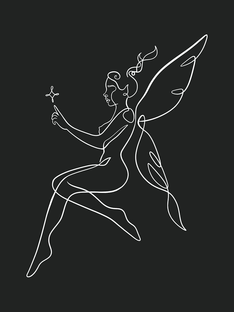 Fairy One Line Abstract Dark