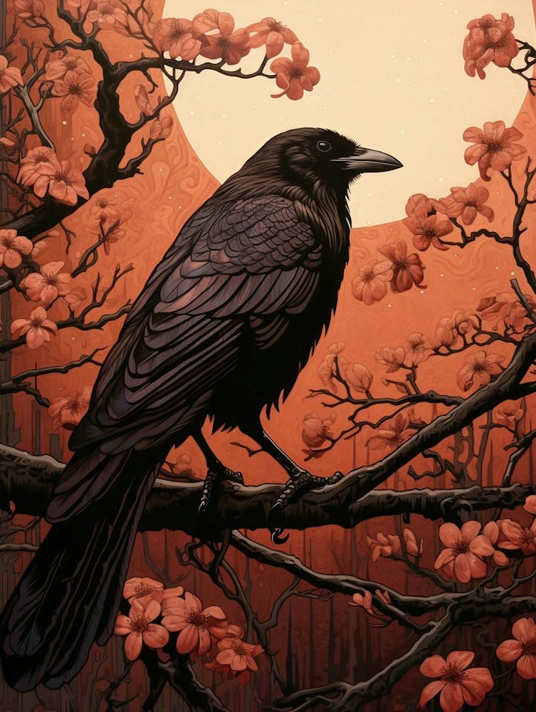 Dark And Moody Botanical Raven 4