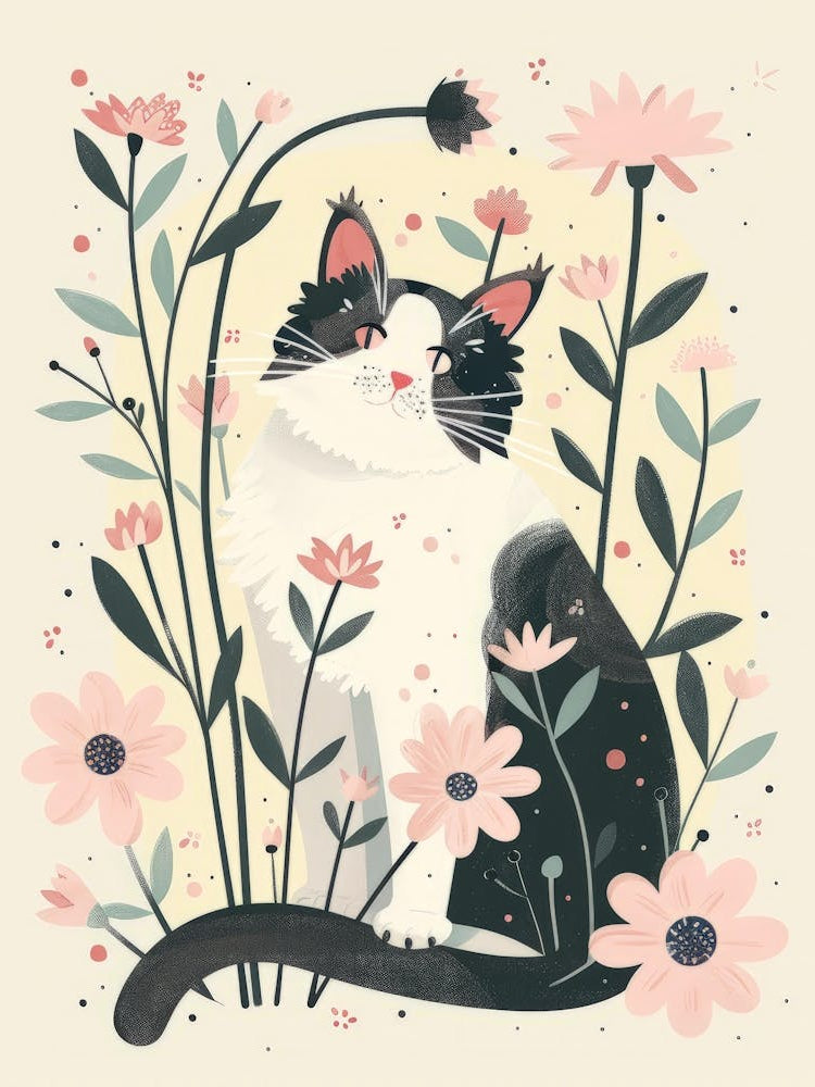 Cat In Flowers 8