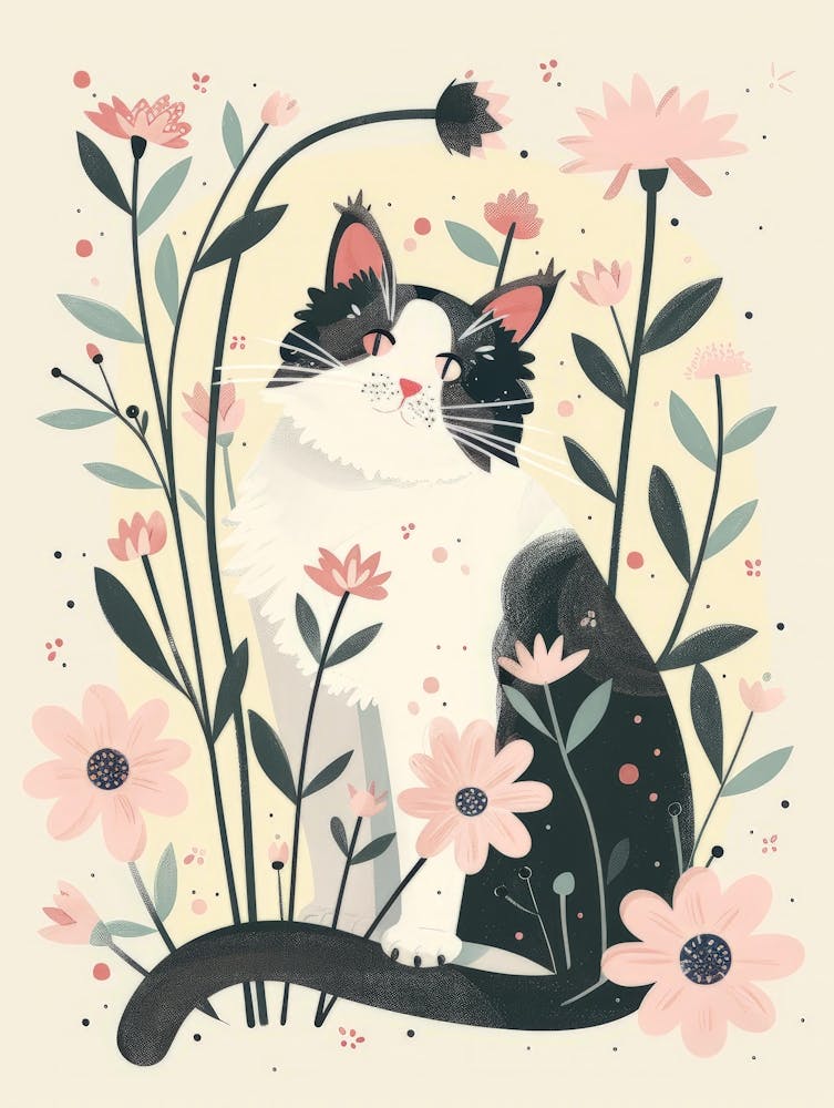 Cat In Flowers 8